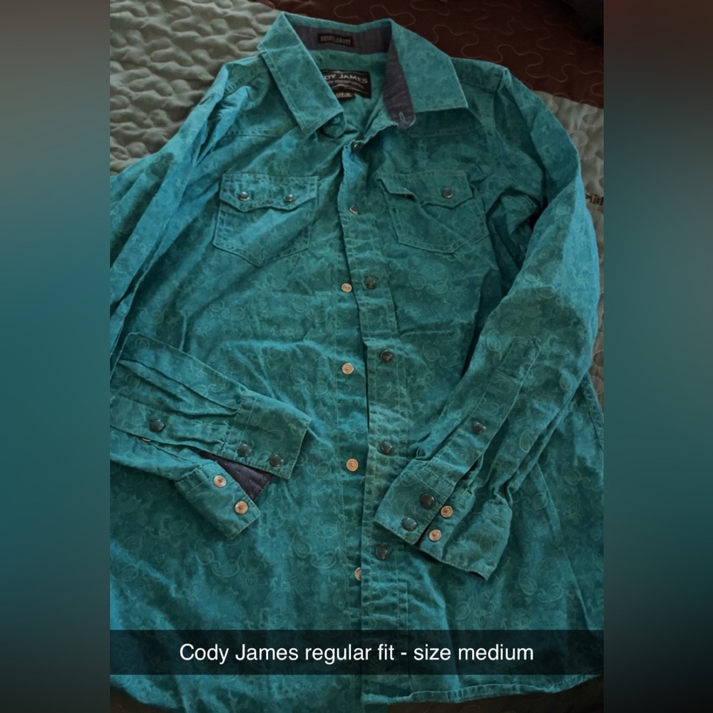 Cody James Teal Snap Down Shirt